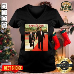 Joe Biden China’s Dog V-neck - Design by T-shirtbear.com