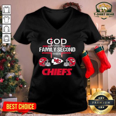Kansas City Chiefs Cross God First Family Second Then Chiefs V-neck - Design by T-shirtbear.com Kansas City Chiefs Cross God First Family Second Then Chiefs V-neck - Design by T-shirtbear.com