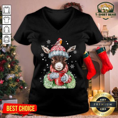Goat Warm Winter Gift For Farm Animal Lover Ugly Christmas V-neck - Design by T-shirtbear.com Goat Warm Winter Gift For Farm Animal Lover Ugly Christmas V-neck - Design by T-shirtbear.com