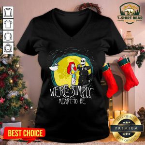 The Nightmare Before Homer Simpson And Marge Simpson We’re Simply Meant To Be V-neck - Design by T-shirtbear.com