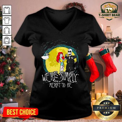 The Nightmare Before Homer Simpson And Marge Simpson We’re Simply Meant To Be V-neck - Design by T-shirtbear.com