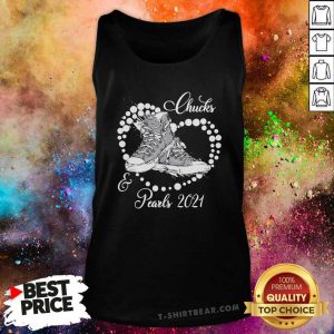 Apprehensive Chucks And Pearls 2021 Kamala Harris Tank Top - Design by T-shirtbear.com