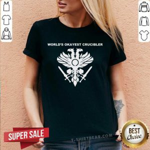 Worlds Okayest Crucibler V-neck - Design by T-shirtbear.com