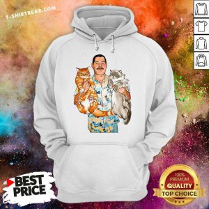 Freddie Mercury Hug Cats Hoodie - Design By T-shirtbear.com