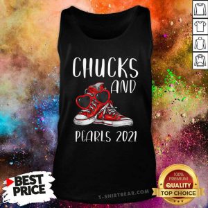 Cheated Red Chucks And Pearls Kamala Harris 2021 Tank Top - Design by T-shirtbear.com