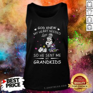 Confident Snoopy And Woodstock God Sent Me My Grandkids 2021 Tank Top - Design by T-shirtbear.com