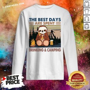 Sloth Hug Beer The Best Days Are Spent Drinking And Camping Vintage Sweatshirt - Design By T-shirtbear.com