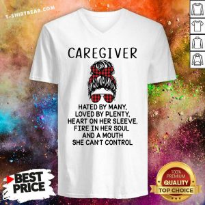 Depressed Caregiver And A Mouth 5 She Cant Control V-neck - Design by T-shirtbear.com
