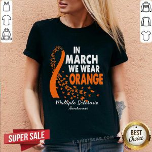 Emotional In March We Wear Orange 9 Multiple Sclerosis Awareness V-neck - Design by T-shirtbear.com