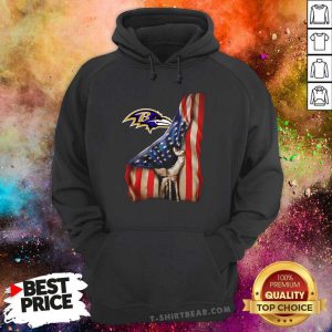 Baltimore Ravens Logo And American Flag Drop 2021 Hoodie