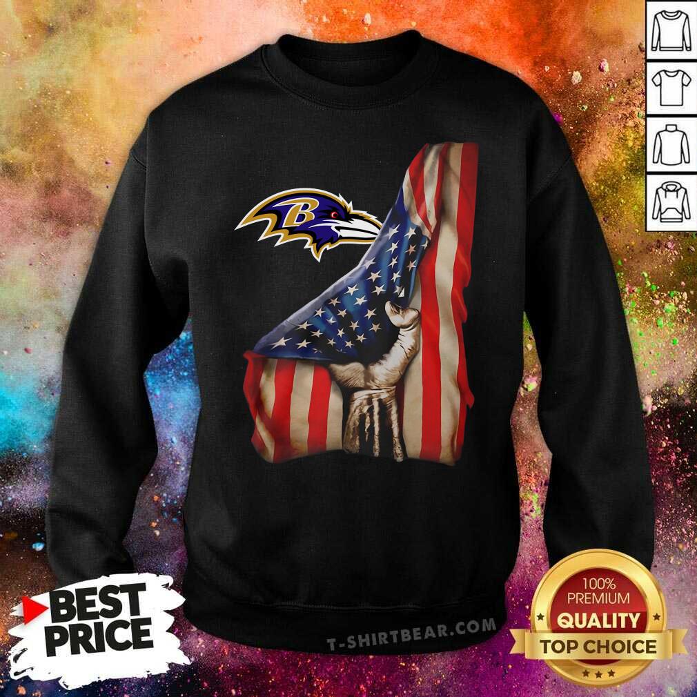 Baltimore Ravens Logo And American Flag Drop 2021 Sweatshirt Baltimore Ravens Logo And American Flag Drop 2021 Sweatshirt