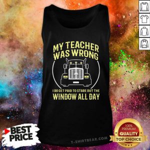 My Teacher Was Wrong I Do Get Paid To Stare Out The Window All Day Tank Top