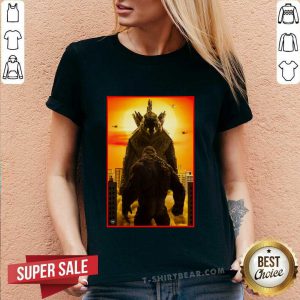 Jealous Godzilla Vs Kong 2021 V-neck - Design by T-shirtbear.com