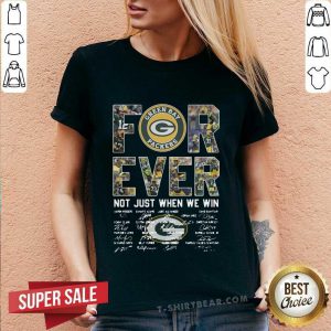 Overjoyed Green Bay Packers Forever 1 Signatures V-neck - Design by T-shirtbear.com