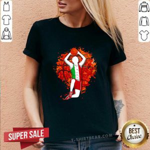 Cool Basketball Italian National Flag Mid Air Slam Dunk V-neck