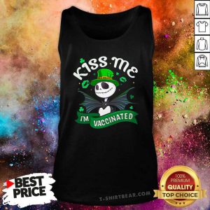 Cute Jack Skellington 6 Kiss Me I Am Vaccinated Tank Top - Design by T-shirtbear.com