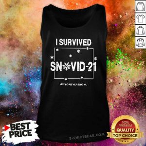 I Survived Snovid 2021 Wyoming Strong Map Tank Top - Design by T-shirtbear.com