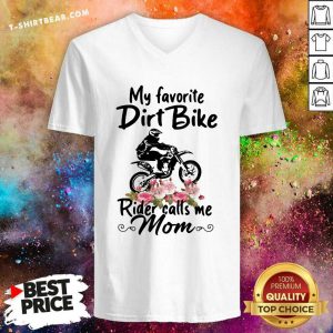 My Favorite Dirt Bike 1 Morocross Flowers V-neck - Design by T-shirtbear.com