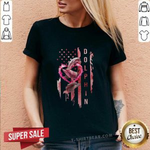 Awesome Dolphin Flag Ladies V-neck - Design by T-shirtbear.com