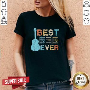 Colorful Best Dad Ever Guitar V-neck - Design by T-shirtbear.com