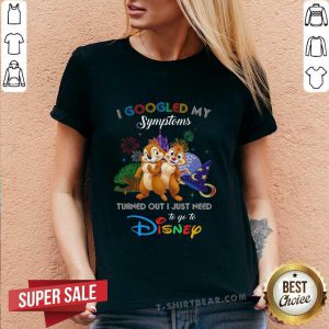Cute I Googled My Symptoms Disney Chip And Dale V-neck - Design by T-shirtbear.com