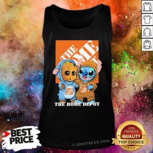 Funny Baby Groot And Stitch The Home Depot Logo Tank Top - Design by T-shirtbear.com