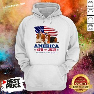Good Basset Hound America 4th July Hoodie - Design by T-shirtbear.com