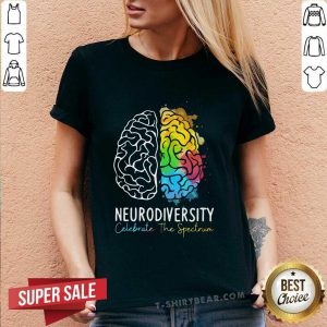 Premium Neurodiversity Celebrate The Spectrum V-neck - Design by T-shirtbear.com