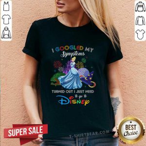 Pretty I Googled My Symptoms Disney Cinderella V-neck - Design by T-shirtbear.com