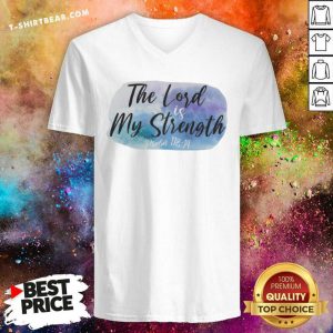 Pretty The Lord Is My Strength V-neck - Design by T-shirtbear.com