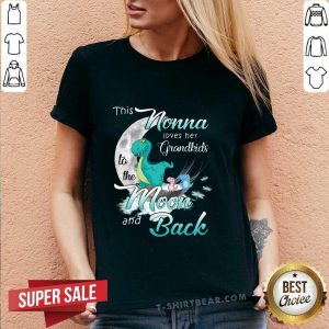Top Dinosaurs This Nonna Loves Her Grandkids Moon And Back V-neck - Design by T-shirtbear.com