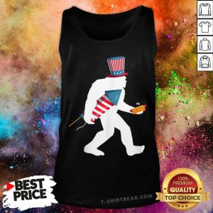 4th Of July Bigfoot Fireworks Tank Top - Design by T-shirtbear.com