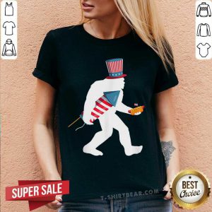 4th Of July Bigfoot Fireworks Tank Top - Design by T-shirtbear.com
