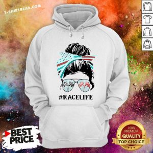 Auto Racing Life Messy Bun Girl Hoodie - Design by T-shirtbear.com