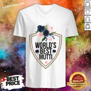 Beautiful Worlds Beest Mutti Flower V-neck - Design by T-shirtbear.com