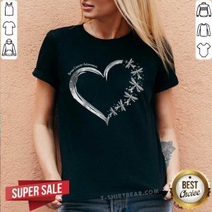 Brain Cancer Awareness Heart V-neck - Design by T-shirtbear.com