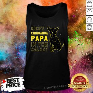 Chihuahua Best Papa In The Galaxy Cat Tank Top - Design by T-shirtbear.com