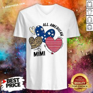 Cool Heart All American Mimi V-neck - Design by T-shirtbear.com