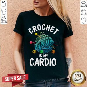 Crochet Is My Cardio V-neck - Design by T-shirtbear.com
