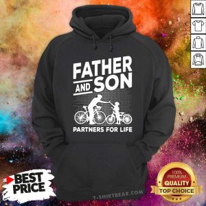 Cycling Father And Son Partners For Life Hoodie - Design by T-shirtbear.com