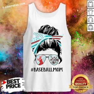 Drag Baseball Mom Messy Bun Girl Tank Top - Design by T-shirtbear.com