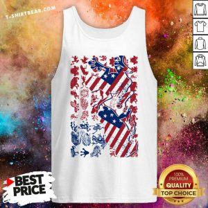 Frog America Flag Tank Top - Design by T-shirtbear.com