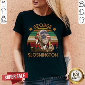 George Sloshington Beer Vintage V-neck - Design by T-shirtbear.com