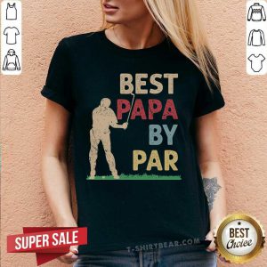 Golf Best Papa By Par V-neck - Design by T-shirtbear.com