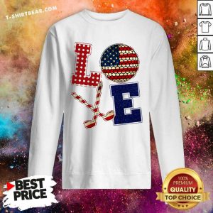 Golf Love American Flag Sweatshirt - Design by T-shirtbear.com