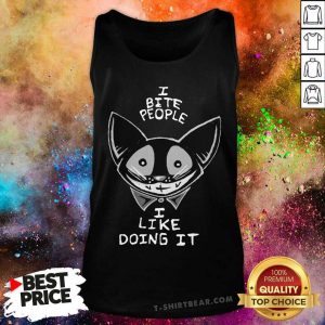 I Bite People I Like Doing It Cat Tank Top - Design by T-shirtbear.com