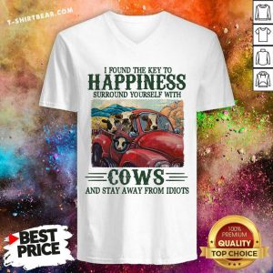I Found The Key To Happiness Cows V-neck - Design by T-shirtbear.com