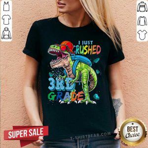 I Just Crushed 3rd Grade Trex V-neck - Design by T-shirtbear.com
