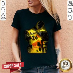 LA Lakers 24 Basketball Kobe Bryant V-neck - Design by T-shirtbear.com