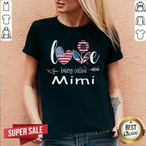 Love Being Called Mimi USA V-neck - Design by T-shirtbear.com